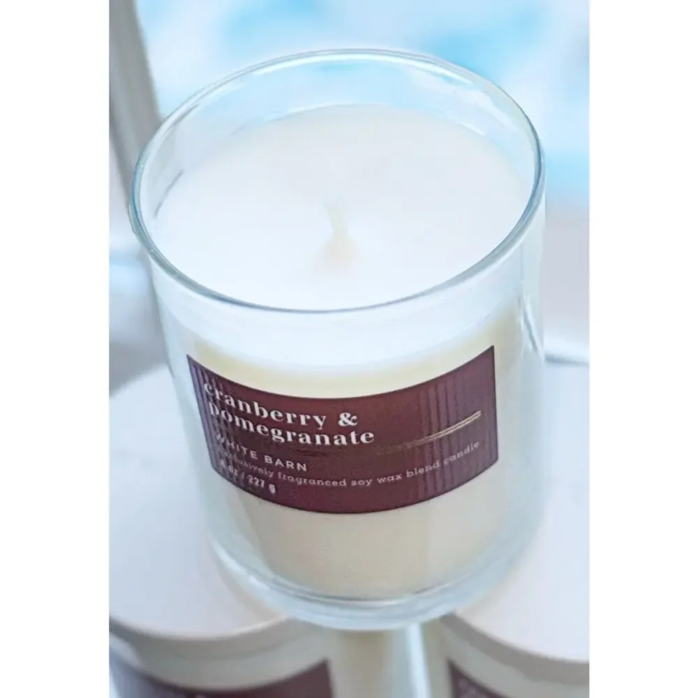 Lot of 3 Bath & Body Works Cranberry & Pomegranate Single Wick Candle